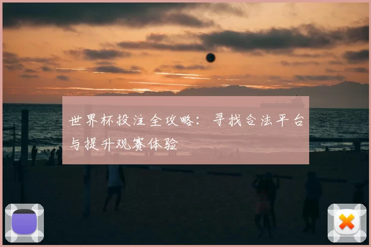 世界杯投注全攻略:寻找合法平台与提升观赛体验